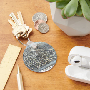 Chaveiro Mapa Antigo Aéreo da Cidade de Austin, Texas de 18