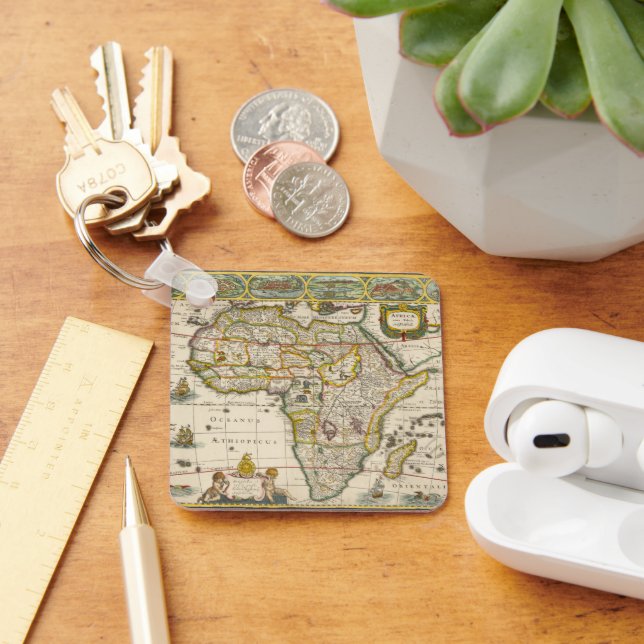 Chaveiro Mapa antigo da África por Hondius e Jansson (Mesa)