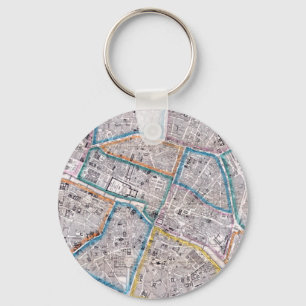 Chaveiro Mapa antigo de Paris