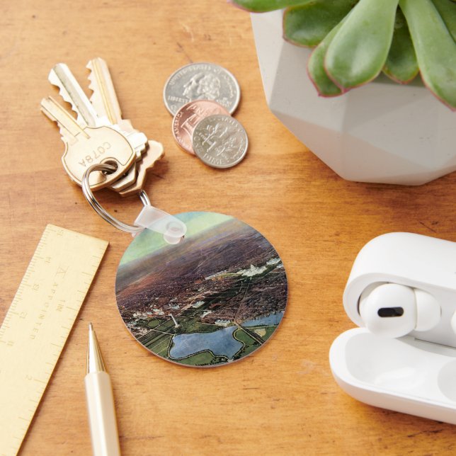 Chaveiro Mapa antigo de Washington DC e do Rio Potomac (Mesa)