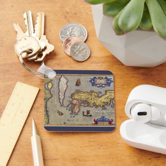 Chaveiro Mapa antigo do Japão por Mercator e Hondius (Mesa)