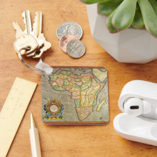 Chaveiro Mapa Antiquado Gerardus Mercator da África