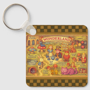 Chaveiro Mapa Caprichoso das Aventuras de Alice no País das