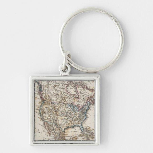 Chaveiro Mapa da América do Norte por Stieler (Frente)