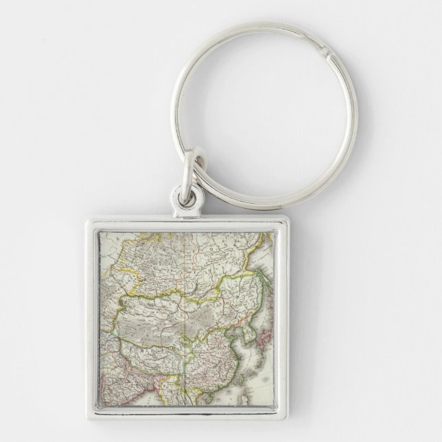 Chaveiro Mapa da Ásia Gravado (Frente)