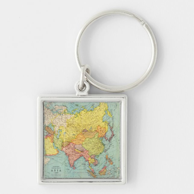 Chaveiro Mapa da ÁsiaPanorâmicaÁsia 9 (Frente)