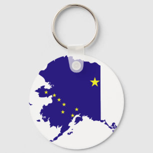 Chaveiro Mapa da bandeira de Alaska