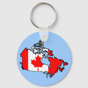 Chaveiro mapa da bandeira de Canadá