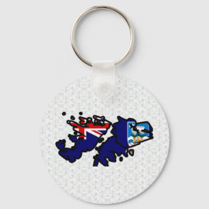 Chaveiro Mapa da bandeira de Ilhas Falkland sem redução