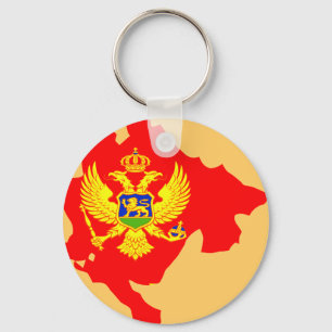 Chaveiro Mapa da bandeira de Montenegro