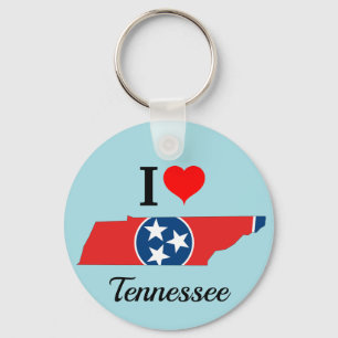 Chaveiro Mapa da bandeira de Tennessee