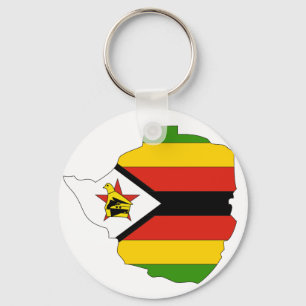 Chaveiro Mapa da bandeira de Zimbabwe