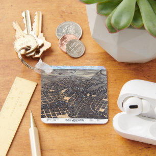 Chaveiro Mapa da cidade aérea antiga de San Antonio, Texas