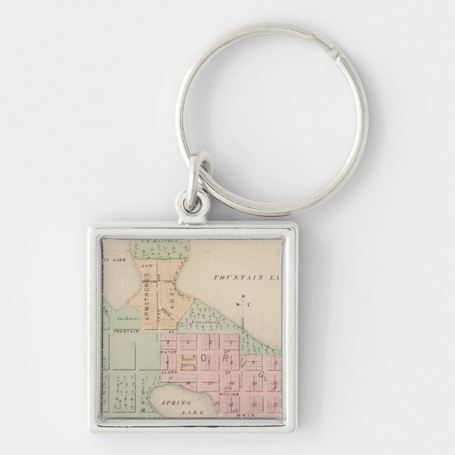 Chaveiro Mapa da Cidade de Albert Lea, Minnesota (Frente)
