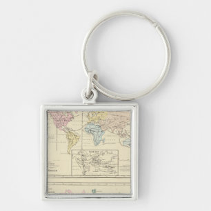 Chaveiro Mapa da cor do Mundo