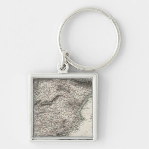 Chaveiro Mapa da Espanha e de Portugal por Stieler