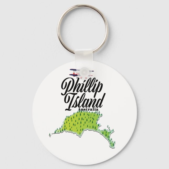Chaveiro Mapa da Ilha Phillip Austrália (Frente)