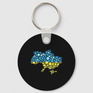 Chaveiro Mapa da Ucrânia Azul Amarelo Bandeira da Ucrânia A