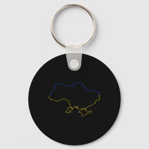 Chaveiro Mapa da Ucrânia com cores azul e amarelo Ucrânia