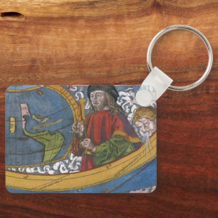 Chaveiro Mapa das Américas com o Explorer Amerigo Vespucci