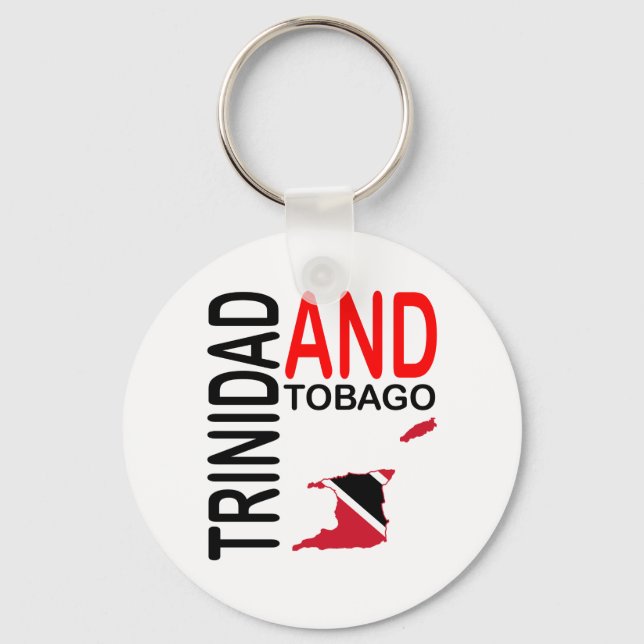 Chaveiro Mapa das Bandeiras de Trinidad e Tobago (Frente)