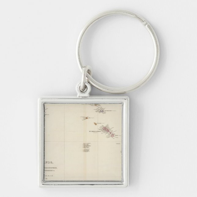 Chaveiro Mapa das Ilhas Leeward (Frente)