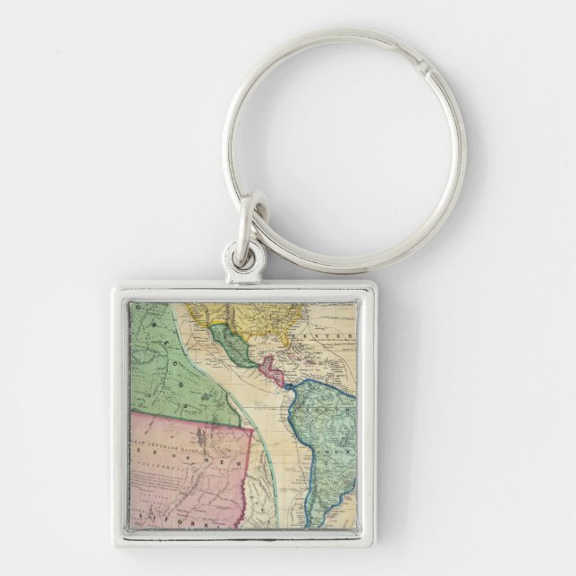 Chaveiro Mapa das Regiões Douradas da Califórnia (Frente)