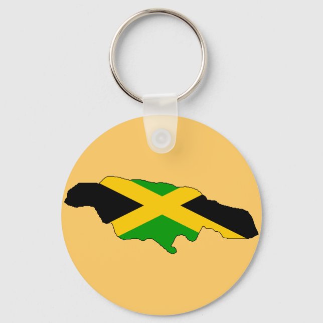 Chaveiro mapa de bandeira da Jamaica (Frente)