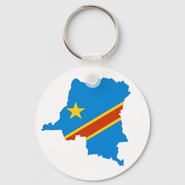 Chaveiro mapa de bandeira do país do congo zaire (Frente)