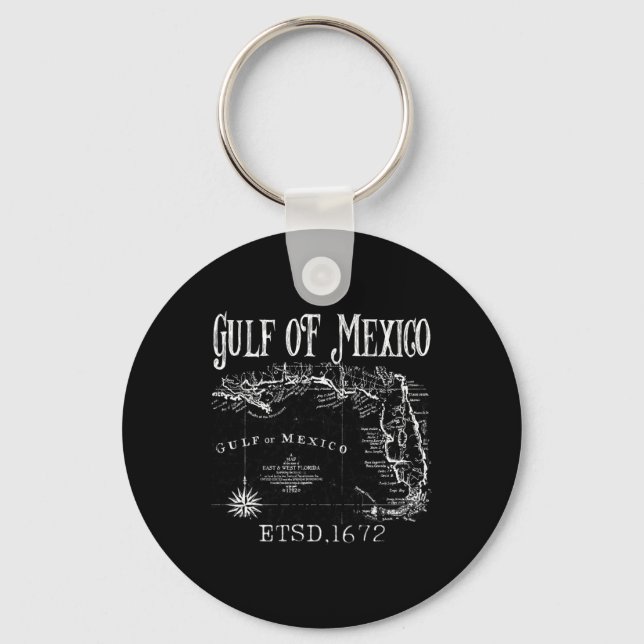 Chaveiro Mapa De Bandeiras Do Golfo Do México, Funny Améric (Frente)