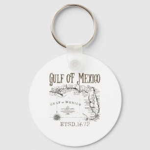 Chaveiro Mapa De Bandeiras Do Golfo Do México, Funny Améric