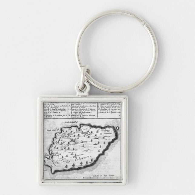 Chaveiro Mapa de Barbados (Frente)