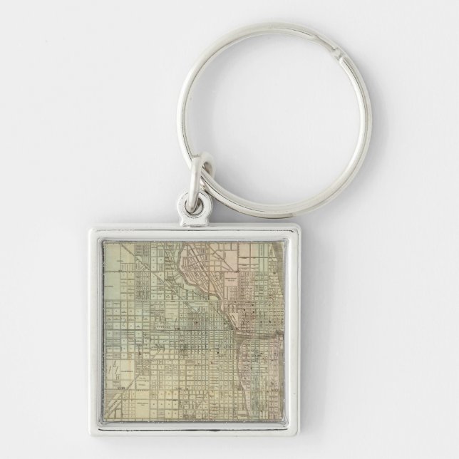 Chaveiro Mapa De Chicago (Frente)