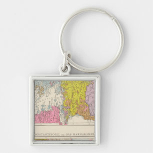 Chaveiro Mapa de Constantinopla e Península dos Balcãs