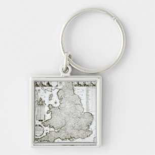 Chaveiro Mapa de Inglaterra e de Wales, 1644