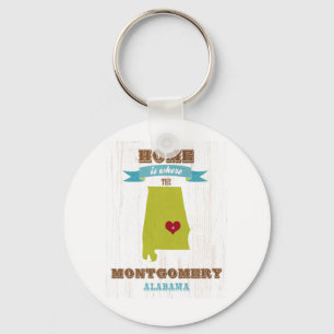 Chaveiro Mapa de Montgomery, Alabama - Home é onde o