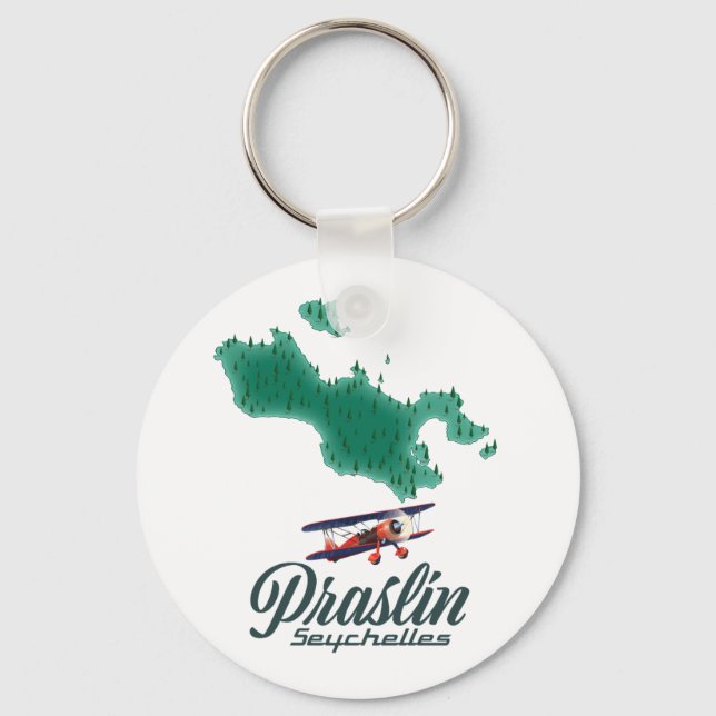 Chaveiro Mapa de Praslin Seychelles (Frente)