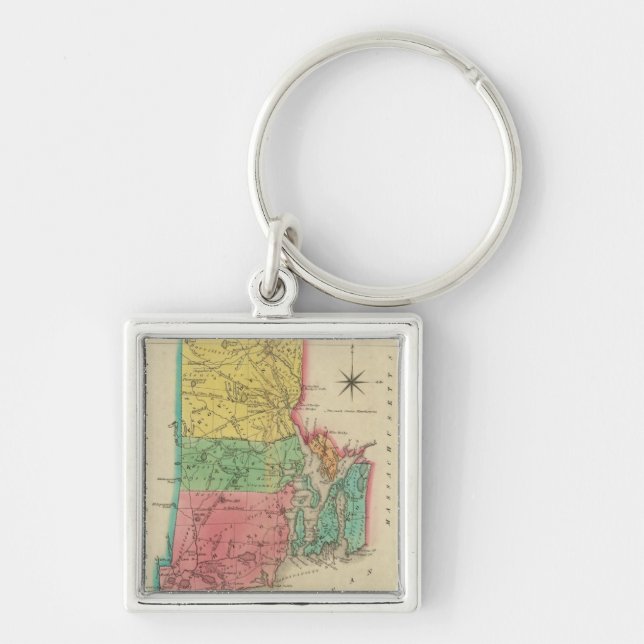 Chaveiro Mapa De Rhode Island (Frente)