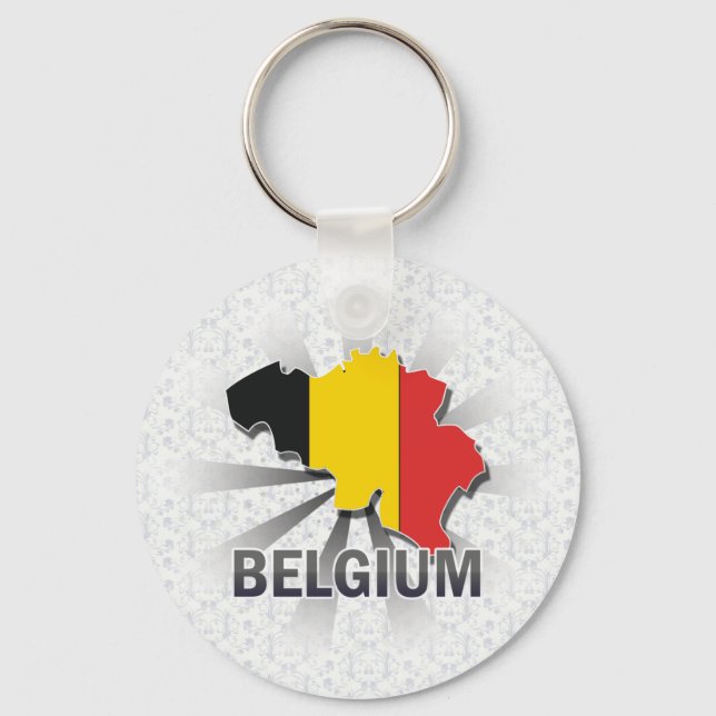 Chaveiro Mapa de Sinalizador da Bélgica 2.0 (Frente)
