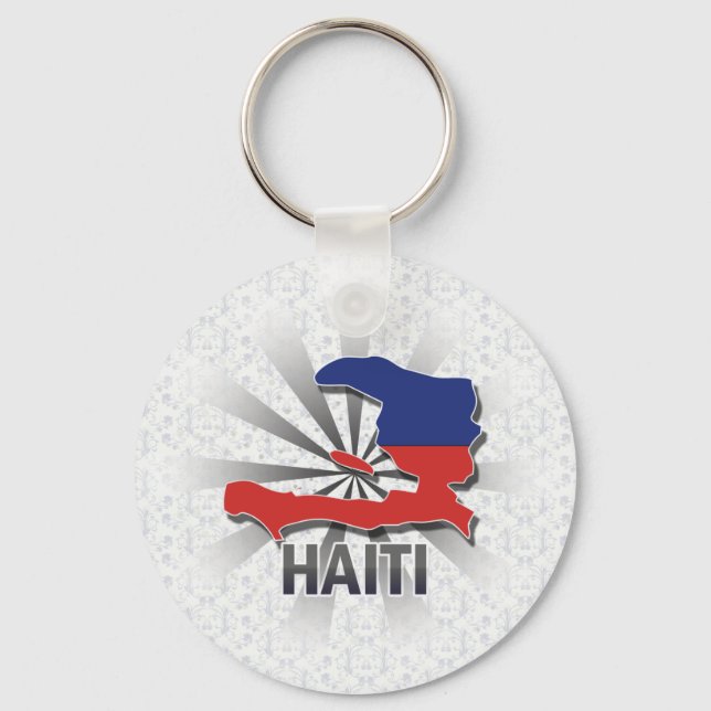 Chaveiro Mapa de Sinalizador do Haiti 2.0 (Frente)