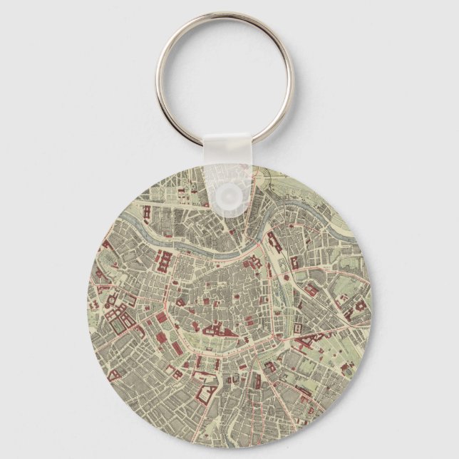 Chaveiro Mapa de Viena da Áustria (1883) (Frente)