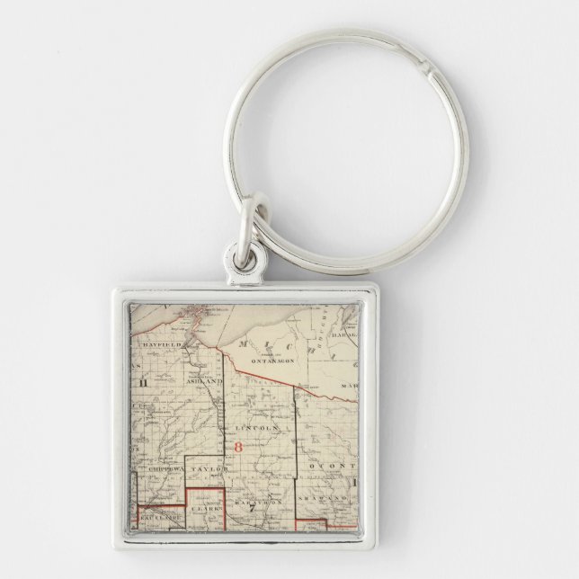 Chaveiro Mapa de Wisconsin (Frente)