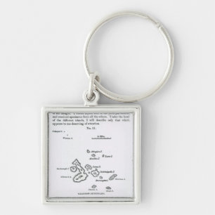 Chaveiro Mapa do arquipélago de Galápagos, 1844