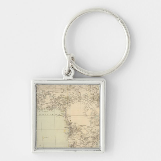 Chaveiro Mapa do Atlas Africano mostrando colônias (Frente)