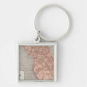 Chaveiro Mapa do Atlas da Flórida