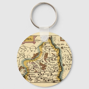 Chaveiro Mapa do Condado de Northumberland, Inglaterra