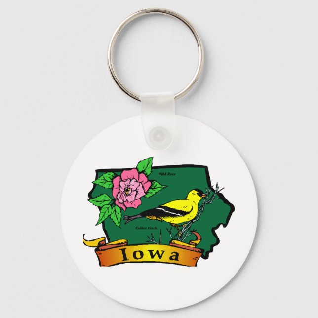 Chaveiro Mapa do Iowa (Frente)