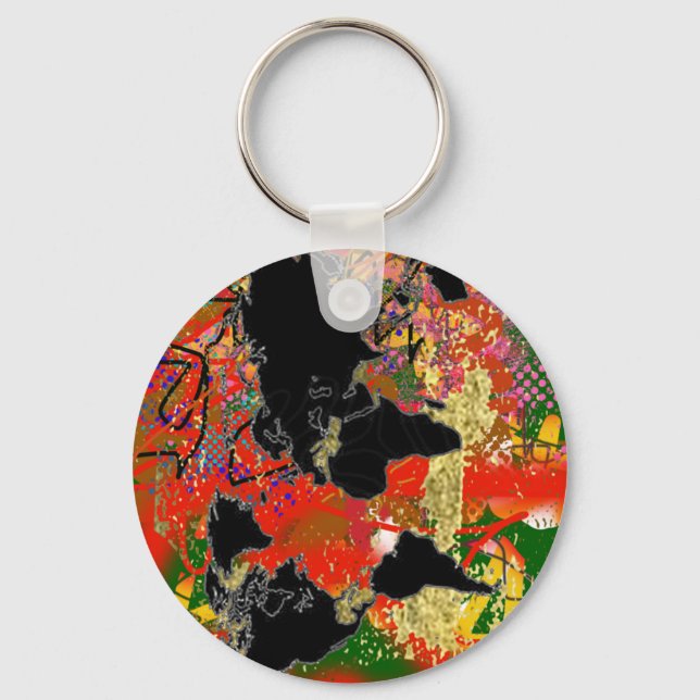 Chaveiro Mapa do Mundo Grafado (Frente)