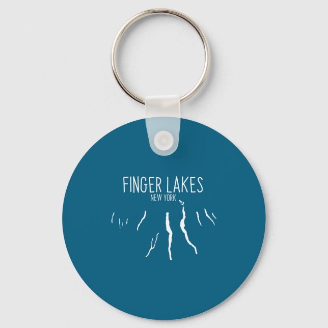 Chaveiro Mapa do New York Finger Lakes Design _1  (Frente)