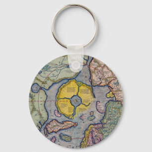 Chaveiro Mapa do Polo Norte Mercator do século XVI